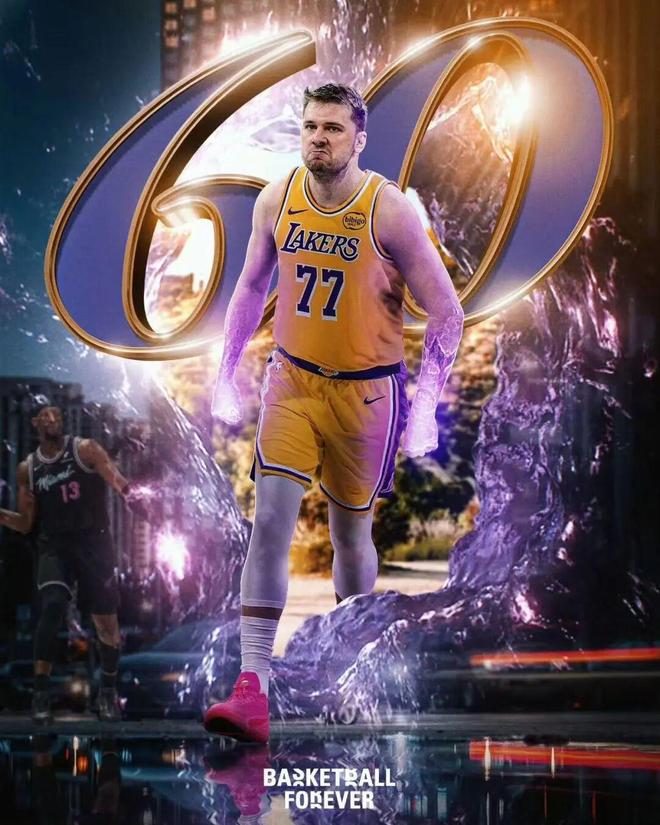 湖人八连胜再胜热火 东契奇狂砍60分创历史纪录